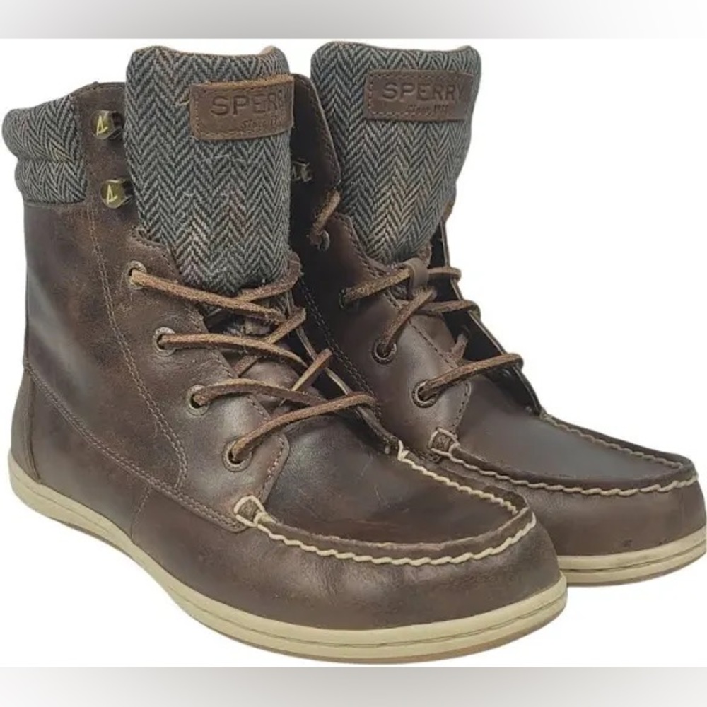 Sperry bayfish leather lace up boots